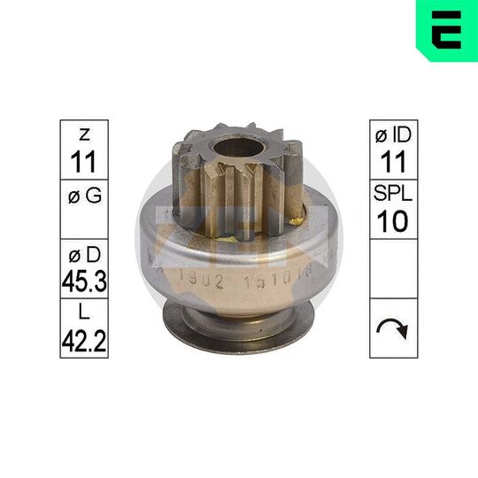 ZN1902 - Freewheel Gear, starter 