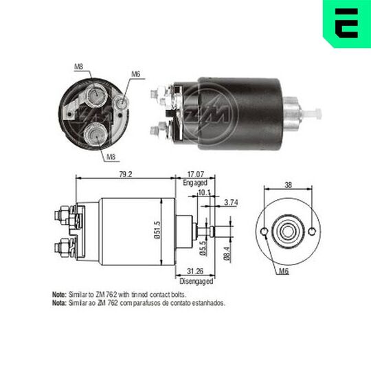 ZM1762 - Solenoid, startmotor 