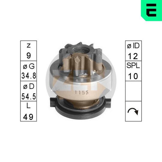 ZN1155 - Frihjulsväxel, startmotor 