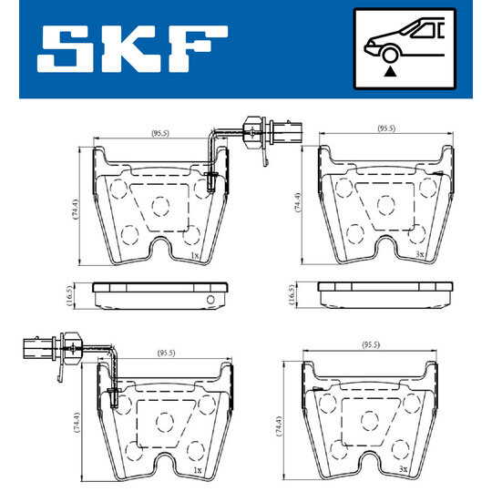 VKBP 80369 E - Piduriklotsi komplekt,ketaspidur 