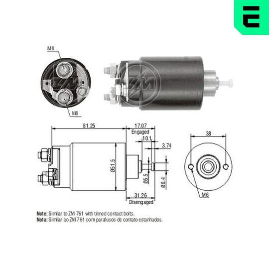 ZM1761 - Solenoid, startmotor 