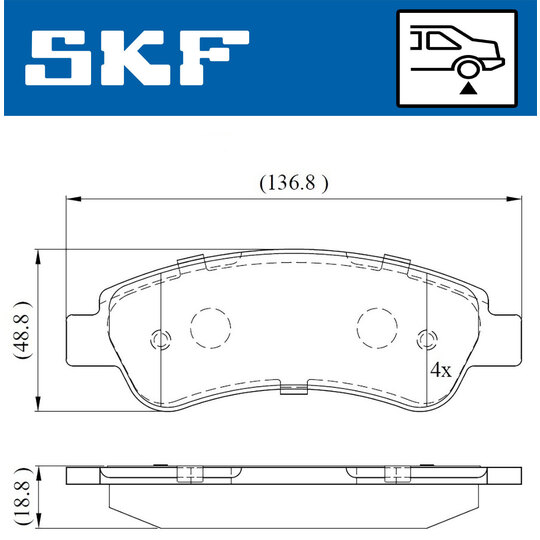 VKBP 90045 - Bromsbeläggssats, skivbroms 