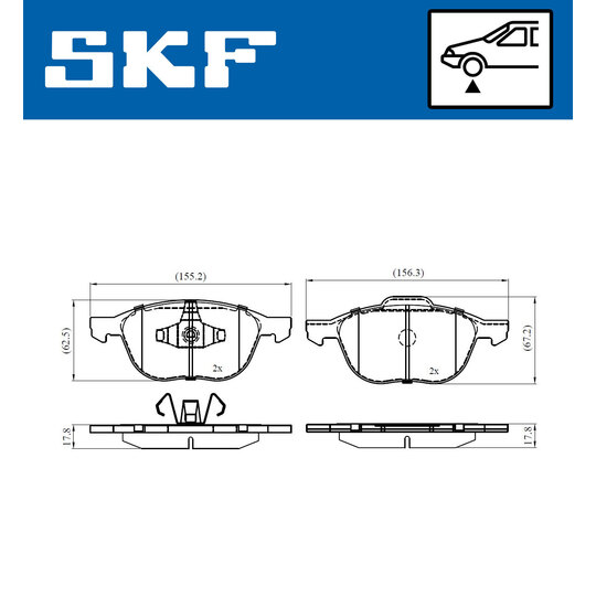 VKBP 80329 - Bromsbeläggssats, skivbroms 