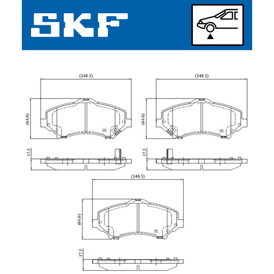 VKBP 80334 A - Piduriklotsi komplekt,ketaspidur 