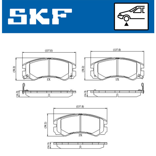 VKBP 80590 A - Piduriklotsi komplekt,ketaspidur 