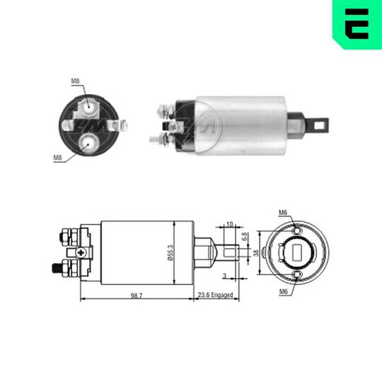 ZM1895 - Solenoid, startmotor 