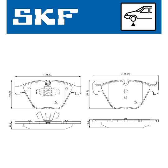 VKBP 80159 - Piduriklotsi komplekt,ketaspidur 