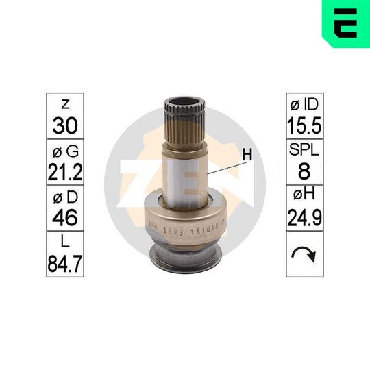 ZN1906 - Freewheel Gear, starter 