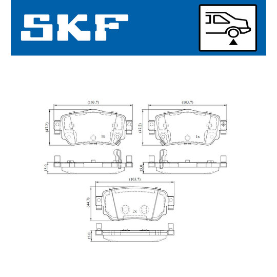 VKBP 90109 A - Piduriklotsi komplekt,ketaspidur 