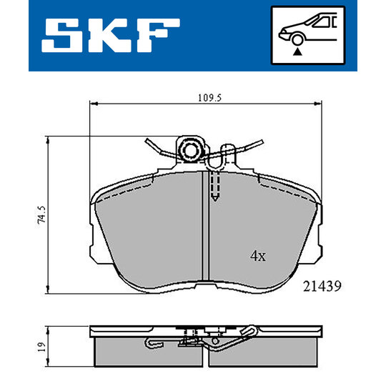 VKBP 80516 - Piduriklotsi komplekt,ketaspidur 