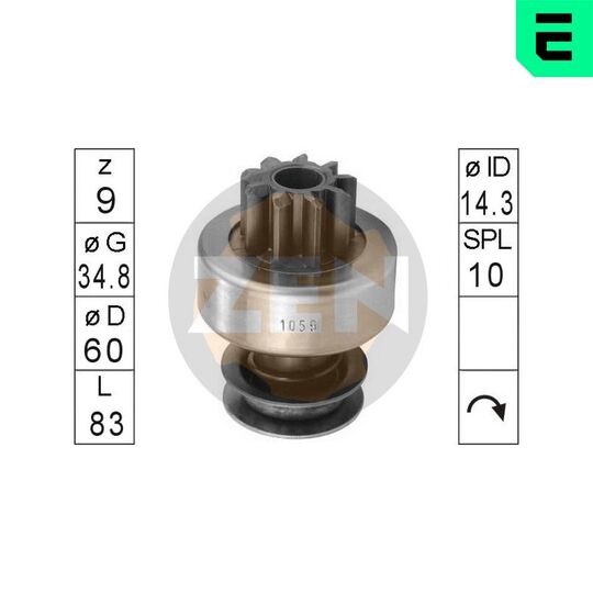 ZN1059 - Freewheel Gear, starter 