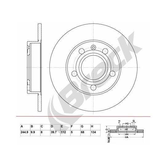 BR 037 SA100 - Brake Disc 