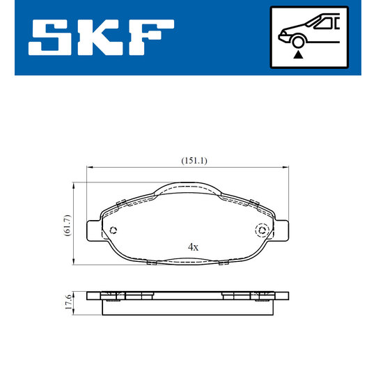 VKBP 80038 - Piduriklotsi komplekt,ketaspidur 