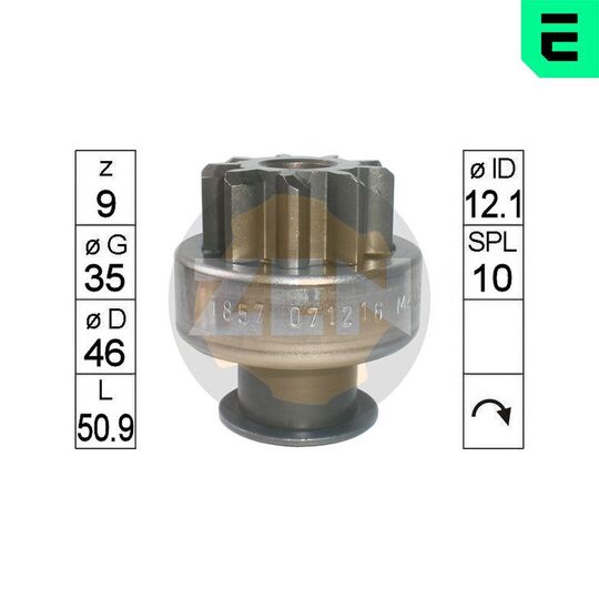 ZN1857 - Frihjulsväxel, startmotor 