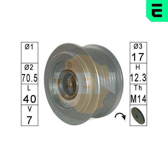 ZN5598 - Frihjulskoppling, generator 