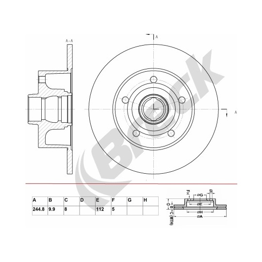 BR 009 SA100 - Brake Disc 