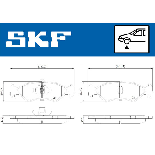 VKBP 80550 - Piduriklotsi komplekt,ketaspidur 