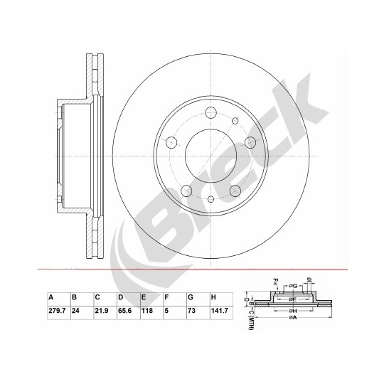 BR 323 VA100 - Bromsskiva 