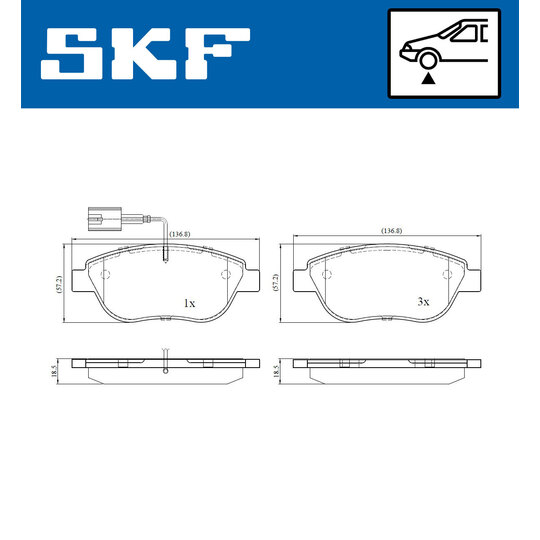 VKBP 80217 E - Bromsbeläggssats, skivbroms 