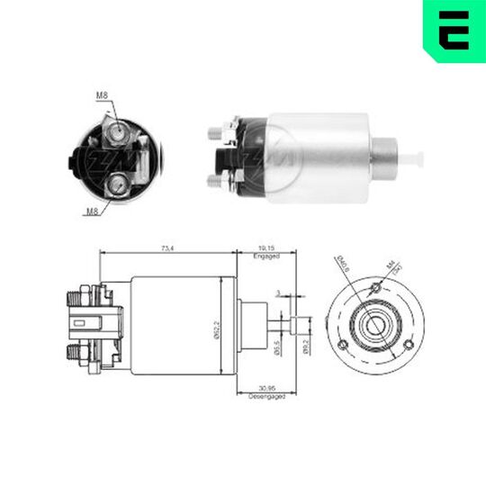 ZM866 - Solenoid, startmotor 