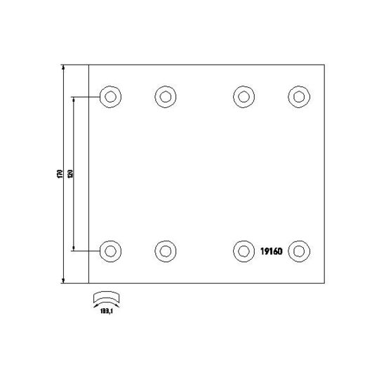 1916002 - Brake Lining Kit, drum brake 