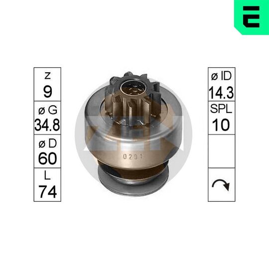 ZN0291 - Freewheel Gear, starter 