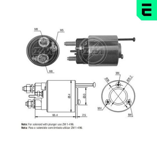 ZM496 - Solenoid Switch, starter 