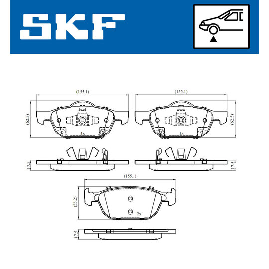 VKBP 80560 A - Bromsbeläggssats, skivbroms 