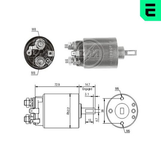 ZM785 - Solenoid, startmotor 