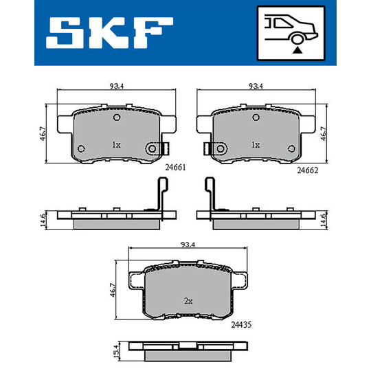 VKBP 90613 A - Bromsbeläggssats, skivbroms 