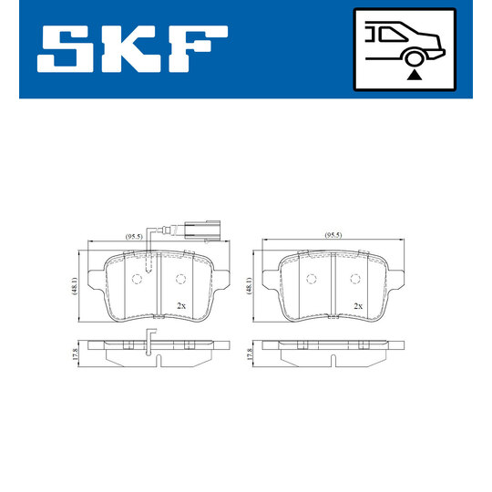 VKBP 90274 E - Piduriklotsi komplekt,ketaspidur 