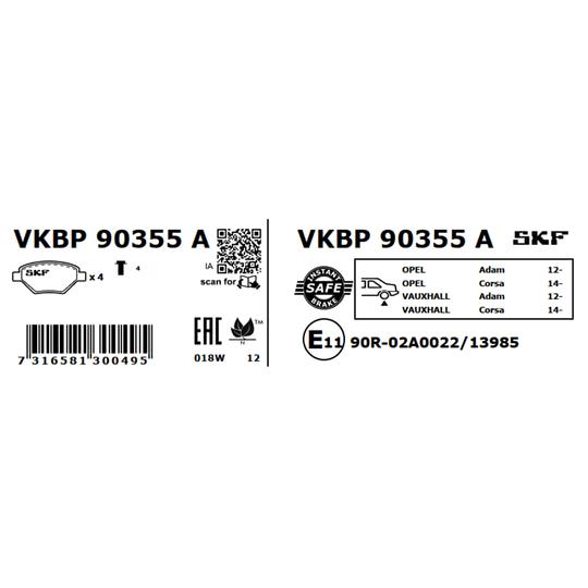 VKBP 90355 A - Brake Pad Set, disc brake 