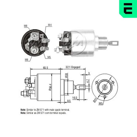 ZM580 - Solenoid, startmotor 