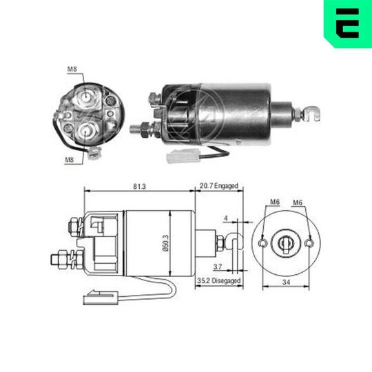 ZM662 - Solenoid, startmotor 