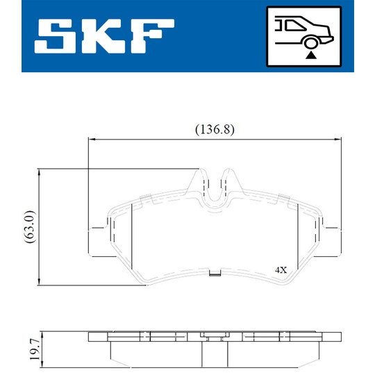 VKBP 90071 E - Piduriklotsi komplekt,ketaspidur 