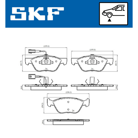 VKBP 80438 E - Piduriklotsi komplekt,ketaspidur 