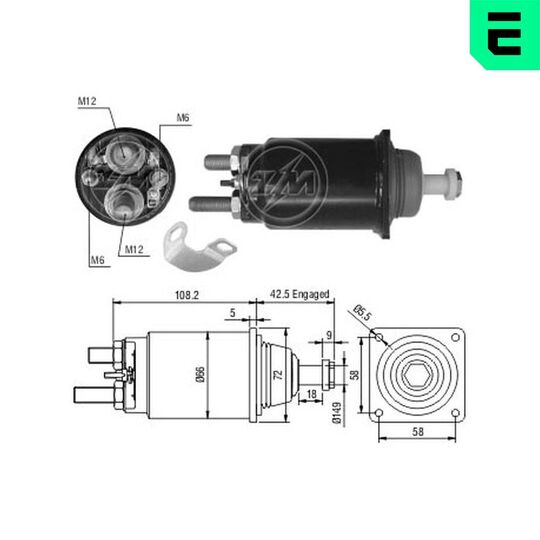 ZM834 - Solenoid, startmotor 