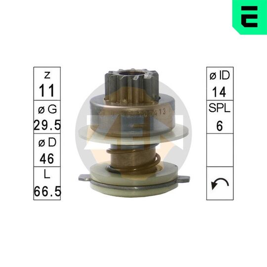 ZN0540 - Frihjulsväxel, startmotor 