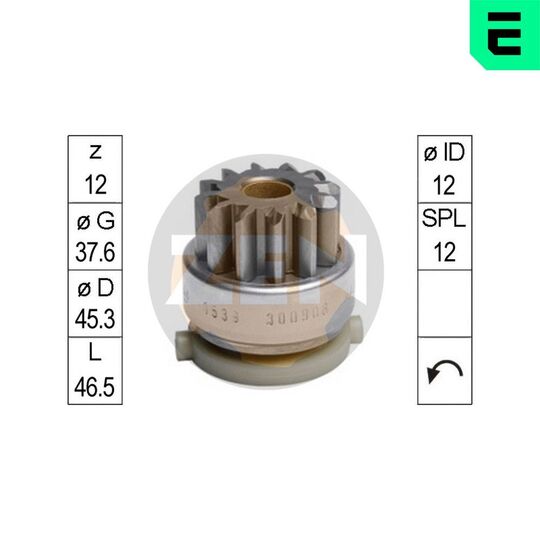 ZN1539 - Frihjulsväxel, startmotor 