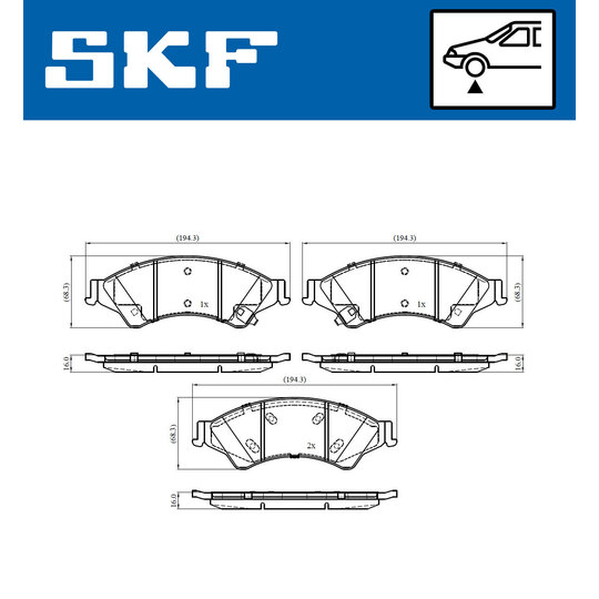 VKBP 80310 A - Piduriklotsi komplekt,ketaspidur 