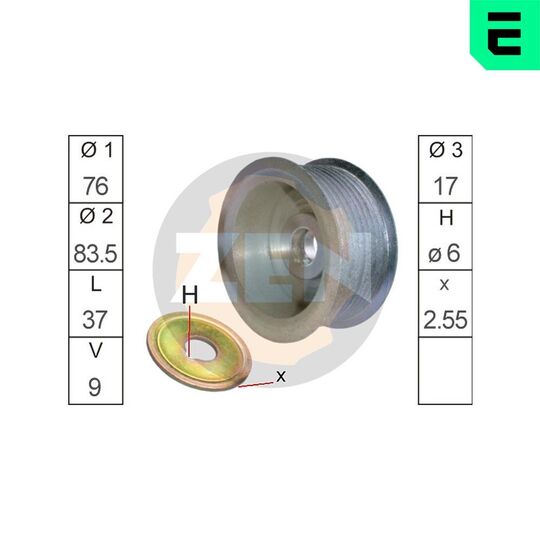 ZN5371 - Belt Pulley, alternator 