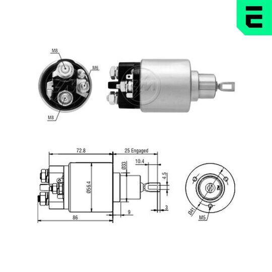 ZM5973 - Solenoid, startmotor 