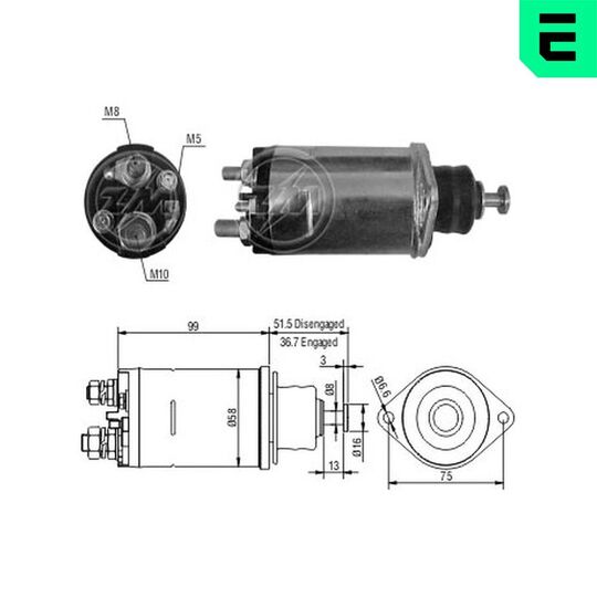 ZM805 - Solenoid Switch, starter 