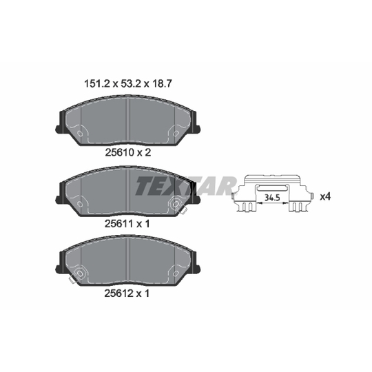 2561001 - Brake Pad Set, disc brake 