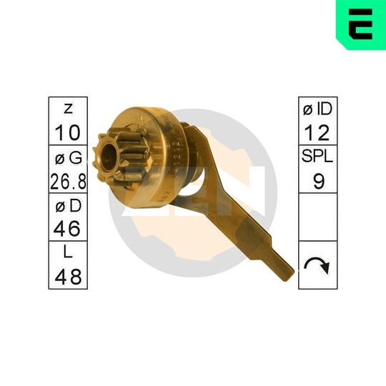 ZN0823 - Frihjulsväxel, startmotor 