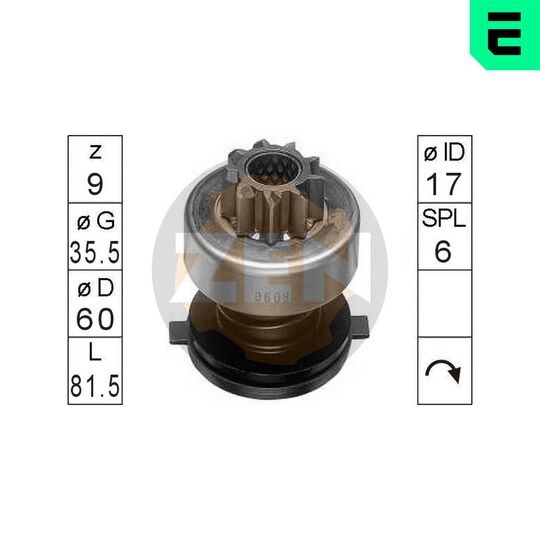 ZN0608 - Freewheel Gear, starter 