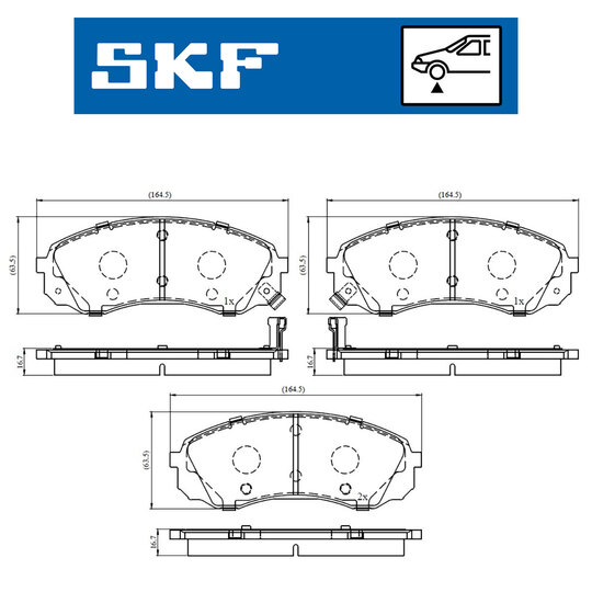 VKBP 80454 A - Piduriklotsi komplekt,ketaspidur 