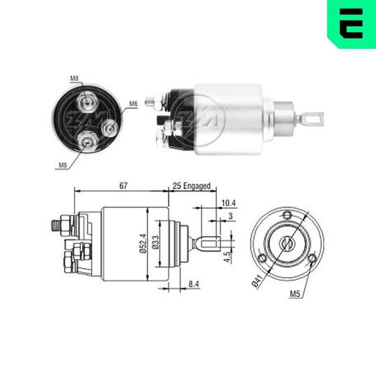 ZM3381 - Solenoid, startmotor 