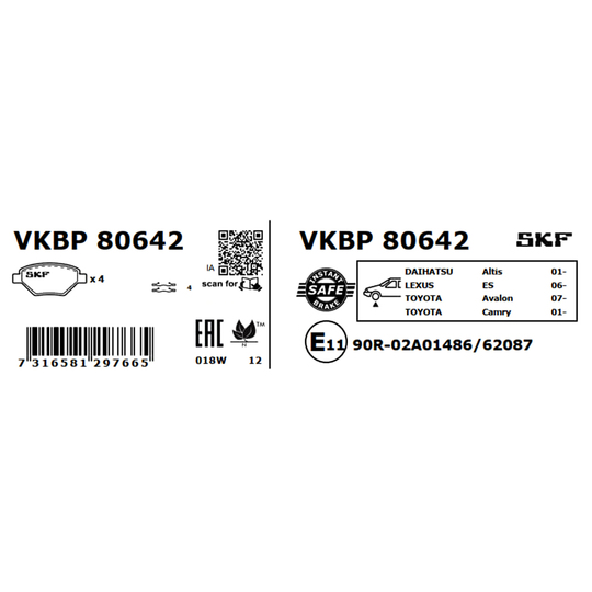 VKBP 80642 - Brake Pad Set, disc brake 