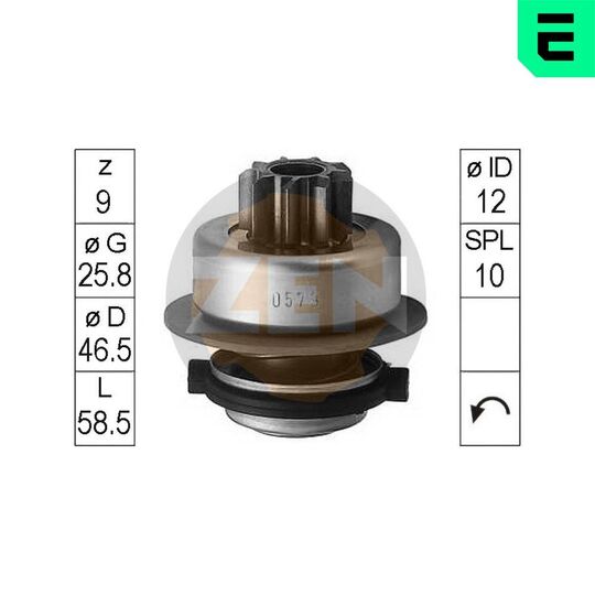 ZN0579 - Frihjulsväxel, startmotor 